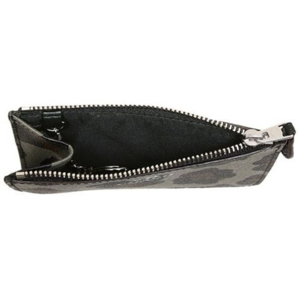 Coach F64072 Gray Ocelot Key Pouch With Gusset - Picture 3 of 8